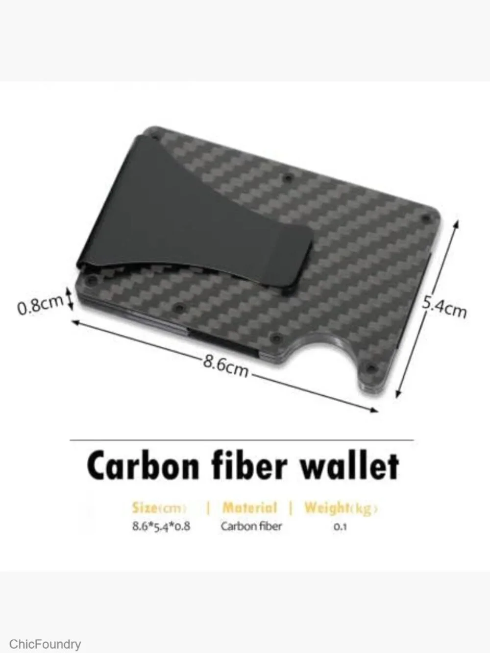 RFID Blocking Carbon Fiber Money Clip Wallet - Slim Minimalist